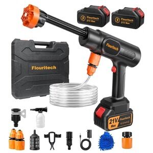 Cordless Pressure Washer, 990 PSI Portable Battery Power Washer with 6-in-1 N...